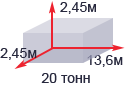 Размеры грузового отделения Фуры 20 тонн